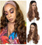 #Brown/Blonde Headband Wig - Bodywave 24"